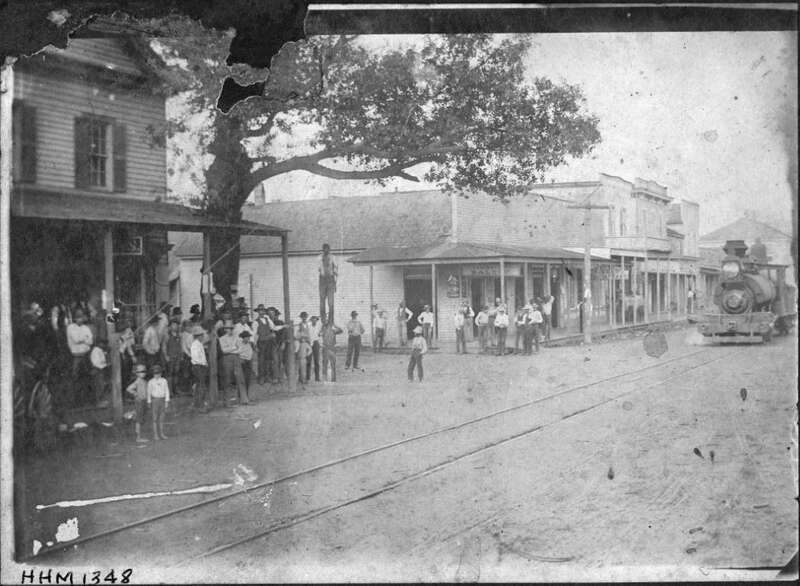 The lynching of a man from the Hanging Tree in Orange, Texas. 1888.