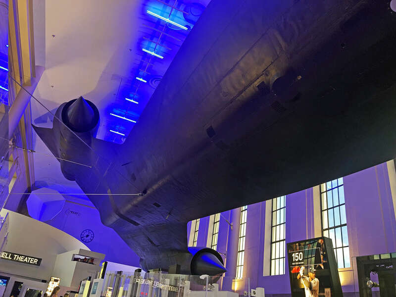This Lockheed SR-71A, a spy plane used by the U.S. in the late 20th century, is located at the Science Museum of Virginia, Richmond. 2021.