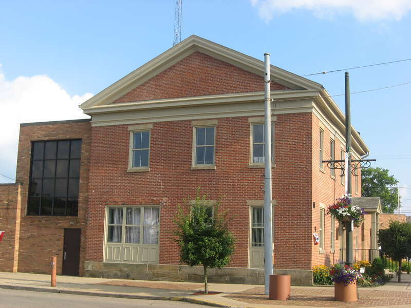 Northern side of the Logan City Hall, located at 101 E. Main Street in Logan, Ohio, United States.  Built in 1853, it is listed on National Register of Historic Places.