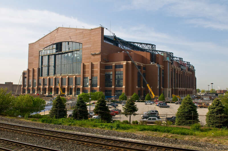 North side of en:Lucas Oil Stadium under construction.