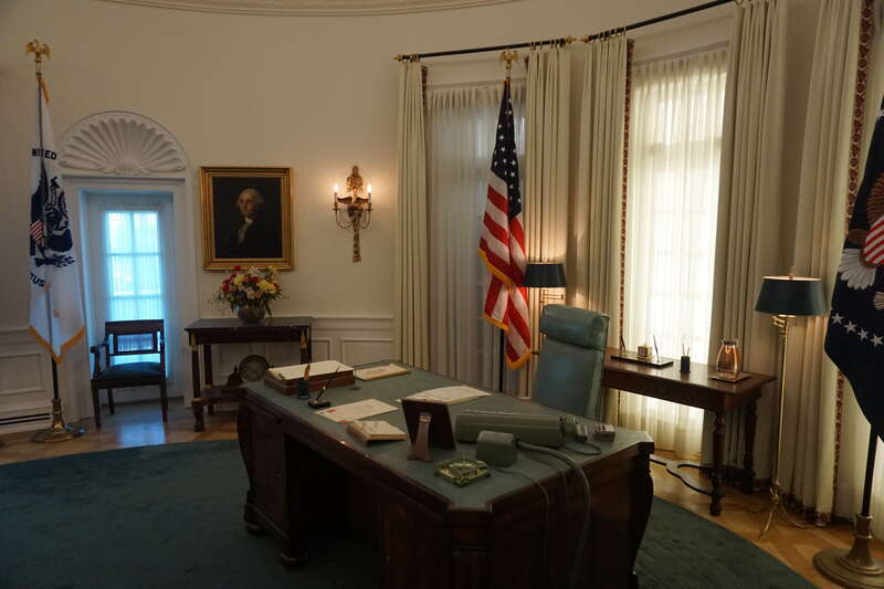 The Oval Office replica inside the Lyndon Baines Johnson Library and Museum in Austin, Texas (United States).