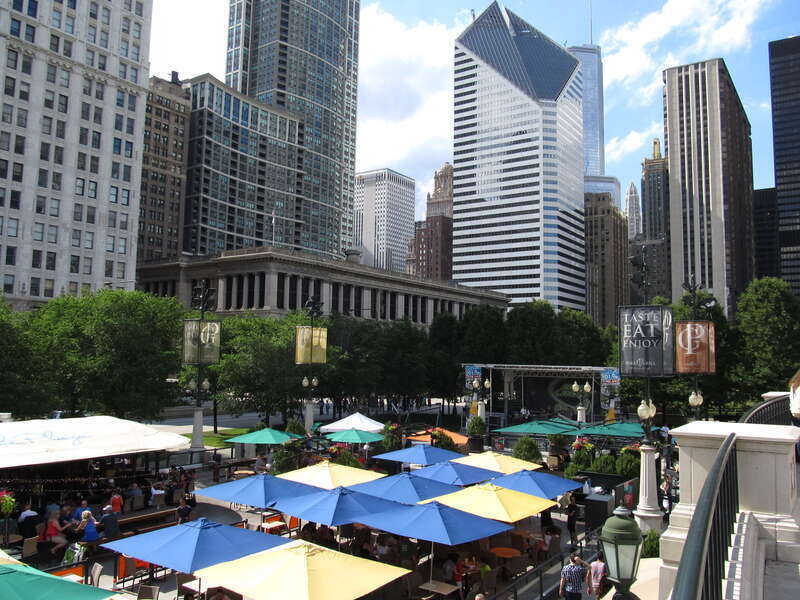 McCormick Tribune Plaza &amp;amp; Ice Rink or McCormick Tribune Plaza is a multi-purpose venue within Millennium Park in the Loop community area of Chicago, Illinois, in the United States. On December 20, 2001, it became the first attraction in