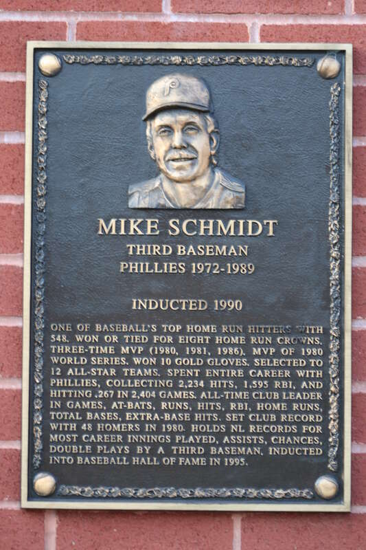 Mike Schmidt's plaque on the Philadelphia Baseball Wall of Fame