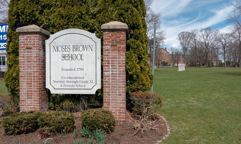 Moses Brown School sign, Providence RI. Corner of Lloyd and Hope Streets.