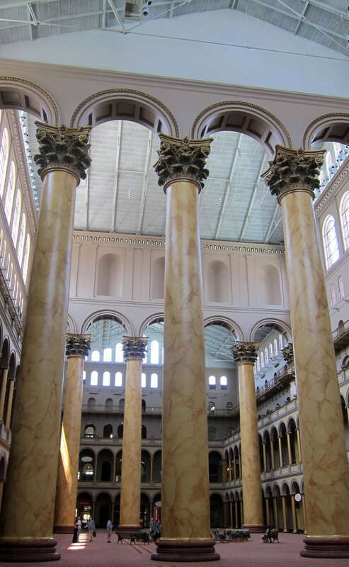 Interior atrium of the National Building Museum. 
Located in the Judiciary Square neighborhood of Washington, D.C..