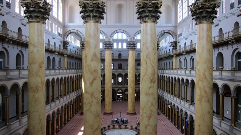 Interior of the National Building Museum, located in the Judiciary Square neighborhood of Washington, D.C.