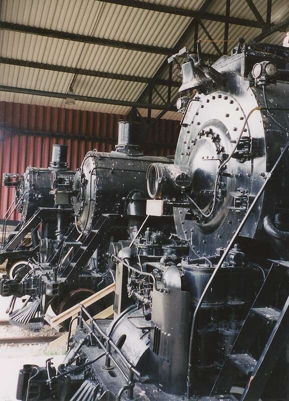 Steam locomotives at the National Railroad Museum in Green Bay, Wisconsin (United States).