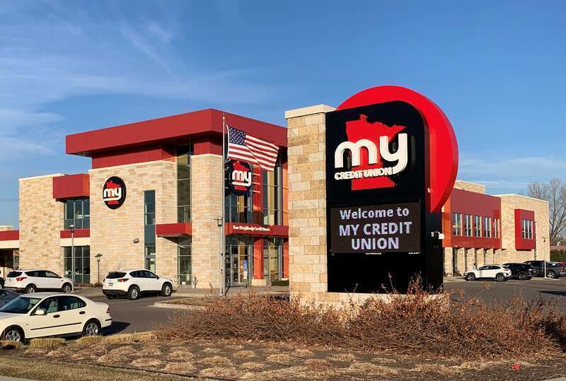 The headquarter building of My Credit Union on Lyndale Avenue in Bloomington, Minnesota.