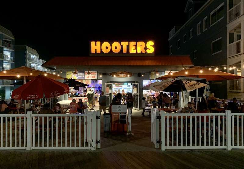 Hooters restaurant on the boardwalk in Ocean City, Maryland.