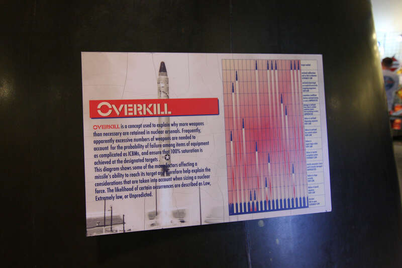 A graphic explaining the concept of Overkill at the Titan Missile Museum in Arizona. I thought it was just a song by Jimmy Buffett. See: www.titanmissilemuseum.org/