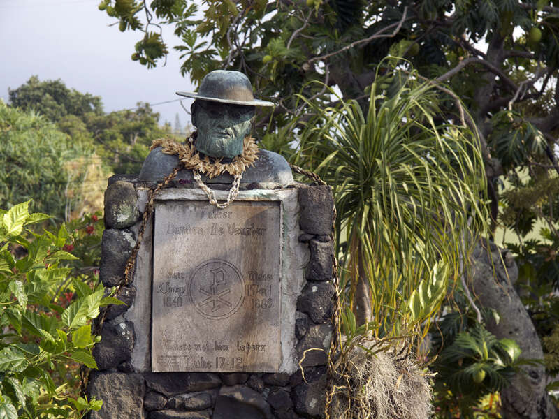 Monument for Father Damien at St. Benedict's Catholic Church (Honaunau, Hawaii)