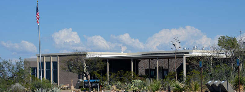 Front entrance of Panther Junction Visitor Center, which also serves as the administration building of Big Bend National Park
