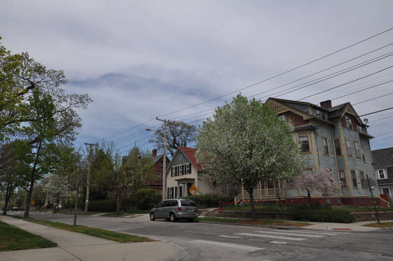 Elmwood Historic District, Providence, Rhode Island.  Houses on Melrose Street.