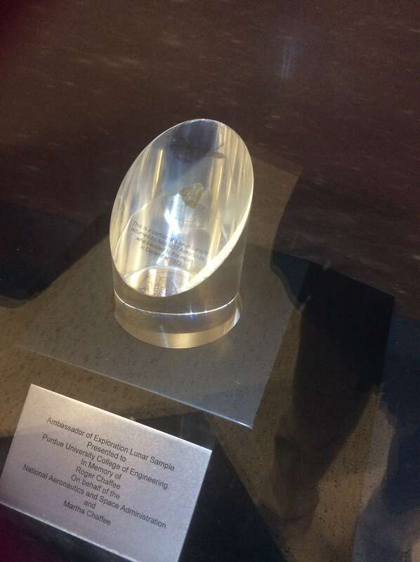 Purdue University. Neil Armstrong Hall. A Portion of a Lunar Sample by Apollo17