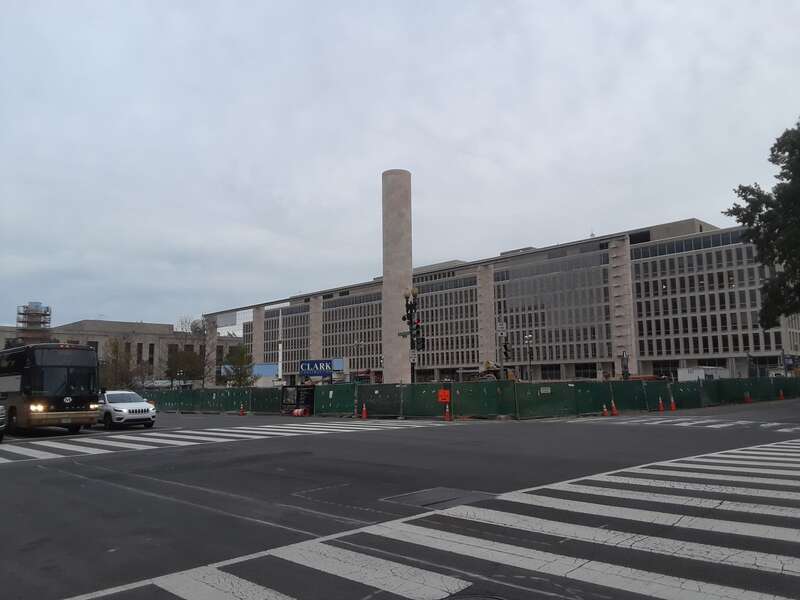 Site of the future Dwight D. Eisenhower Memorial under construction in downtown, Washington, D.C.