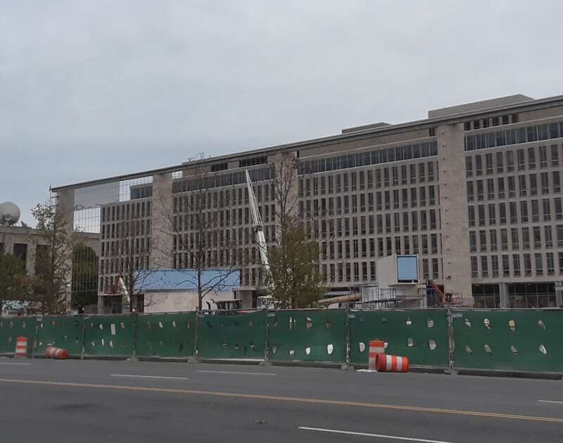 Site of the future Dwight D. Eisenhower Memorial under construction in downtown, Washington, D.C.