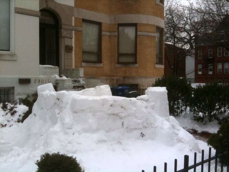A snow fort in the Columbia Heights neighborhood of Washington, DC, 2009