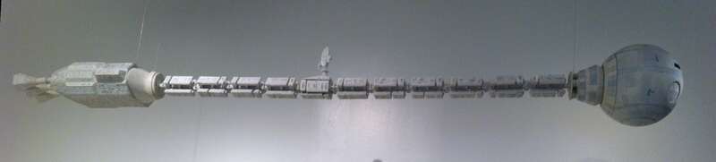 Reproduction of the Discovery One spaceship from the 1968 film 2001: A Space Odyssey by en:Stanley Kubrick.
Stanley Kubrick exhibit at Los Angeles County Museum of Art.