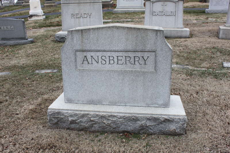 Grave of Timothy Ansberry in Mount Olivet Cemetery, Washington, D.C.