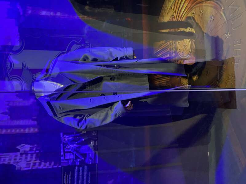 A costume designed by Colleen Atwood and worn by Katherine Waterston when playing Porpentina Esther &quot;Tina&quot; Goldstein. I took this picture at “Harry Potter: The Exhibition” at The Franklin Institute in 2022.