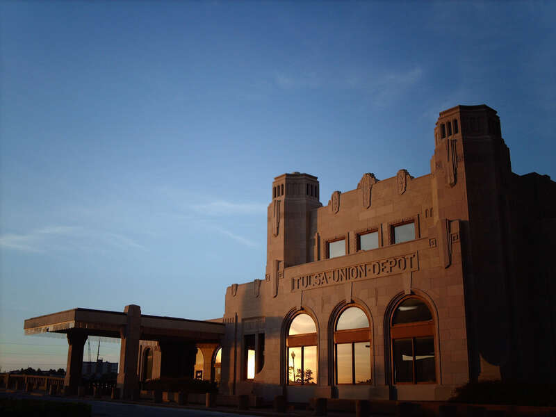 The Tulsa Union Depot at sunset — Tulsa, Oklahoma.