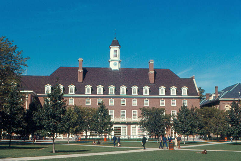 The Illini Union is on the main quadrangle of the University of Illinois.  It was built in 1941, so it was not part of the campus when my father attended U. of I.  It includes a hotel, credit union, convenience store, fast-food restaurants, and