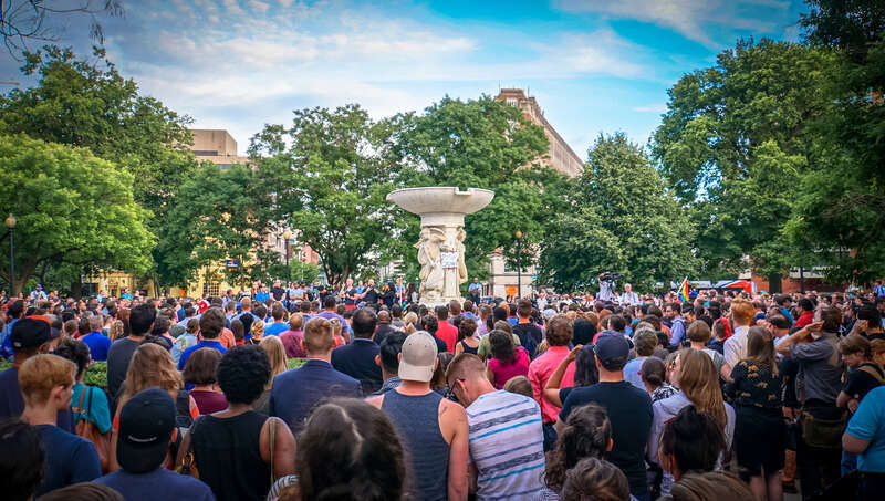 Vigil in support of the victims of the 2016 Orlando nightclub shooting, Washington, D.C.