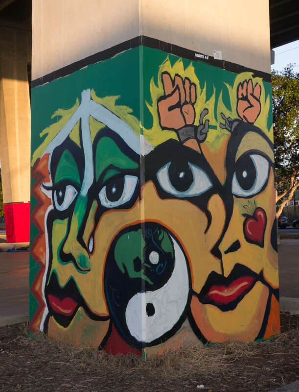 Under bridge in Chicano Park, San Diego