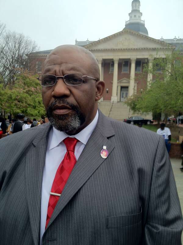 Former NFL lineman Bubba Green in front of the Maryland State House in Annapolis