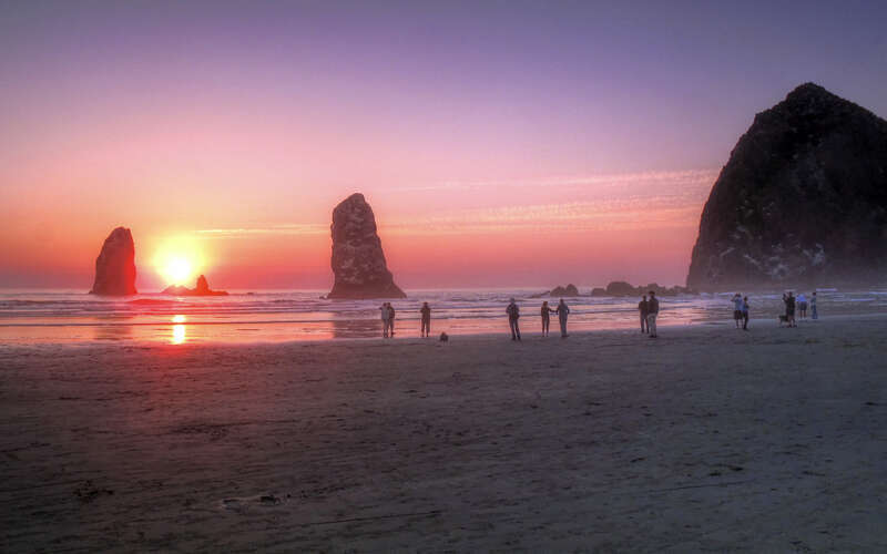500px provided description: Sunset at Haystack Rock, Cannon Beach, Oregon [#Beach ,#Water ,#Sunset ,#Ocean ,#Oregon ,#Cannon Beach ,#Haystack]