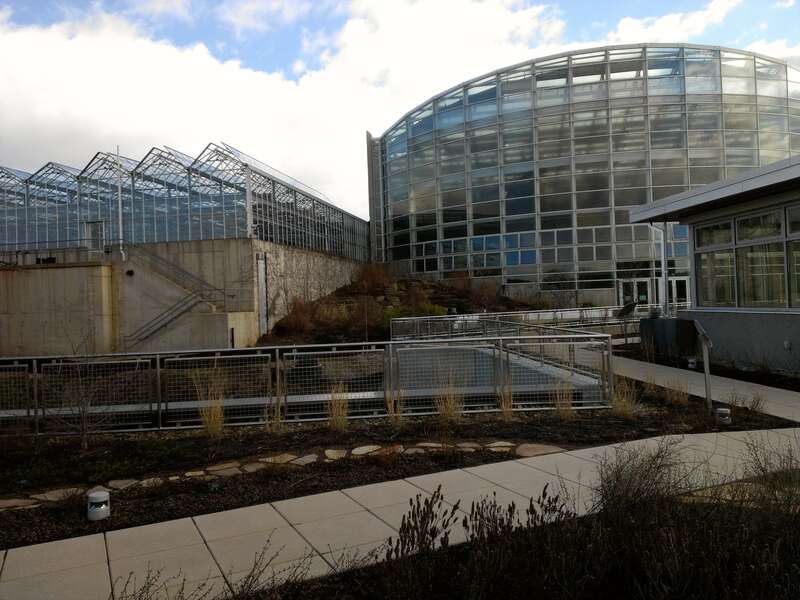 The newly opened Center for Sustainable Landscapes, a green building that is part of Phipps Conservatory in Pittsburgh, Pennsylvania