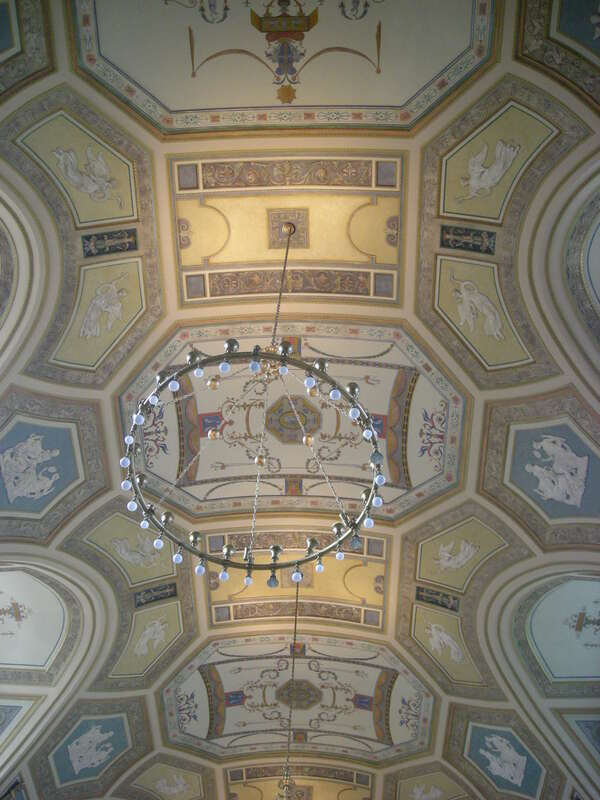 A ceiling detail of the Great Hall at the Detroit Institute of Arts in Detroit, Michigan (United States).