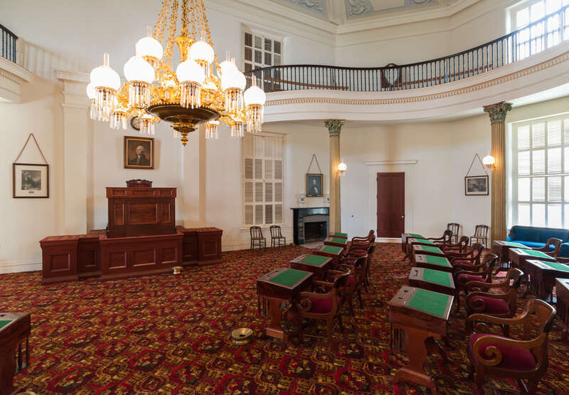 A view of the former Senate chamber, Alabama State Capitol, Montgomery