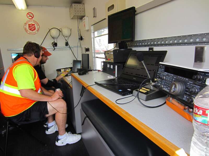 Inside the JoCo Canteen vehicle -- Brian and Barry again.