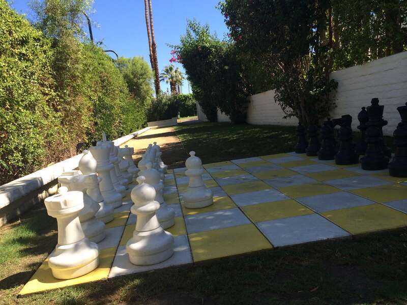 Life size chess board on the grounds of Le Parker Meridien Palm Springs.