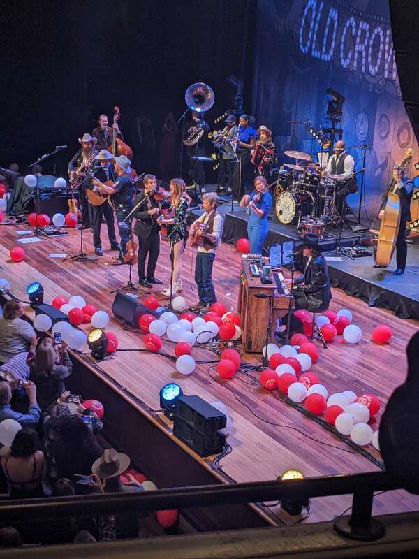 Molly Tuttle performs with Old Crow Medicine Show on New Year's Eve at Ryman Auditorium in downtown Nashville, Tennessee.