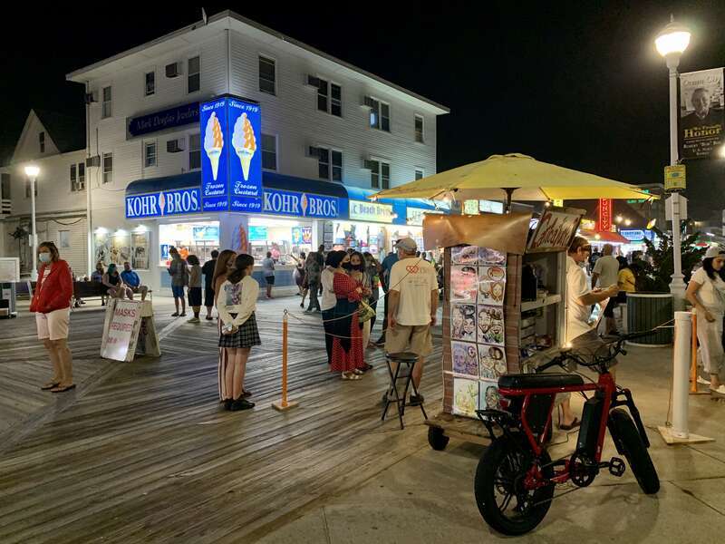 The boardwalk in Ocean City, Maryland.