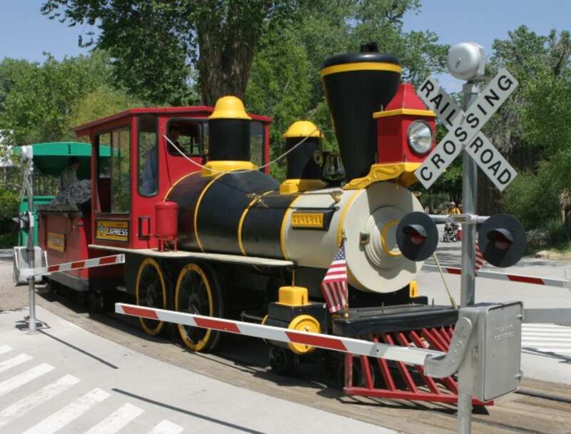 The train at the Rio Grande Zoo in Albuquerque, New Mexico, USA.