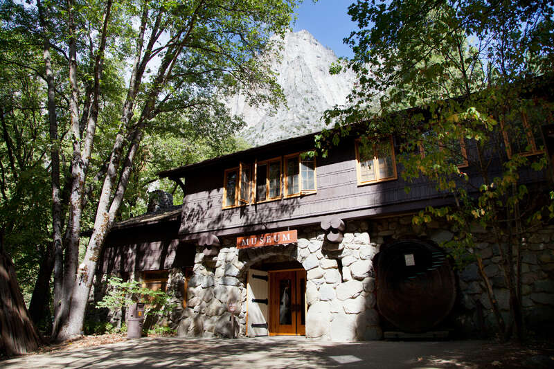 Exterior of the Yosemite Museum — in the Yosemite Village Historic District, Yosemite Valley — Yosemite National Park, California.
A Native American museum, focusing on the culture of the Ahwahnechee people who lived in the valley.
