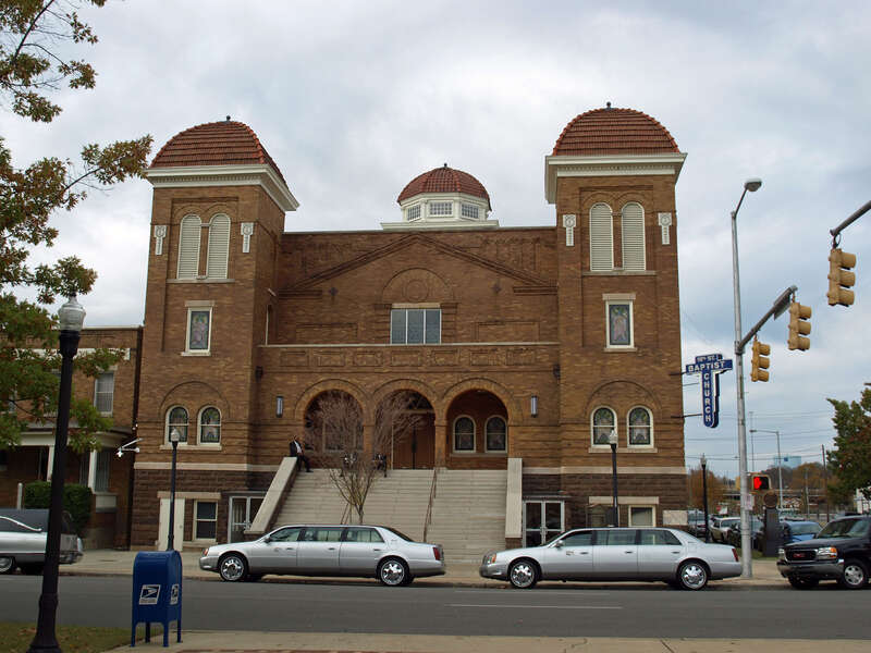 The Sixteenth Street Baptist Church in Birmingham, Alabama, listed on the National Register of Historic Places.