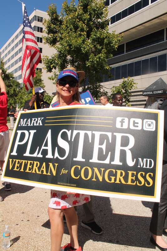 MARYLAND FOR TRUMP ALL HANDS ON DECK demonstration during National Guard Association of the United States Conference and Exhibition at the Baltimore Convention Center on Pratt between Cathedral and Charles Street in Baltimore MD on Sunday morning, 12