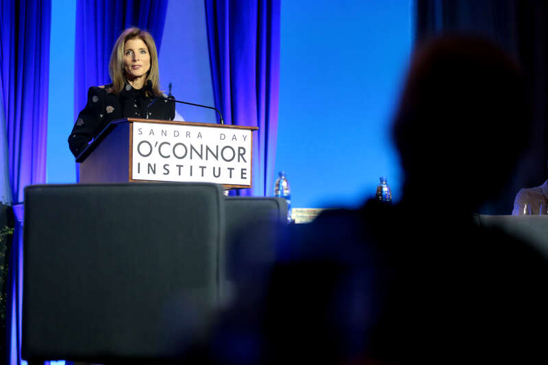 Former U.S. Ambassador to Japan Caroline Kennedy speaking with attendees at the 2018 Dinner with Kennedy hosted by the Sandra Day O'Connor Institute at the Phoenician Resort in Scottsdale, Arizona.

Please attribute to Gage Skidmore if used