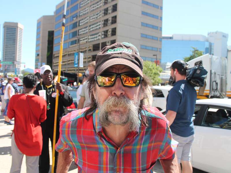 MARYLAND FOR TRUMP ALL HANDS ON DECK demonstration during National Guard Association of the United States Conference and Exhibition at the Baltimore Convention Center on Pratt between Cathedral and Charles Street in Baltimore MD on Sunday morning, 12