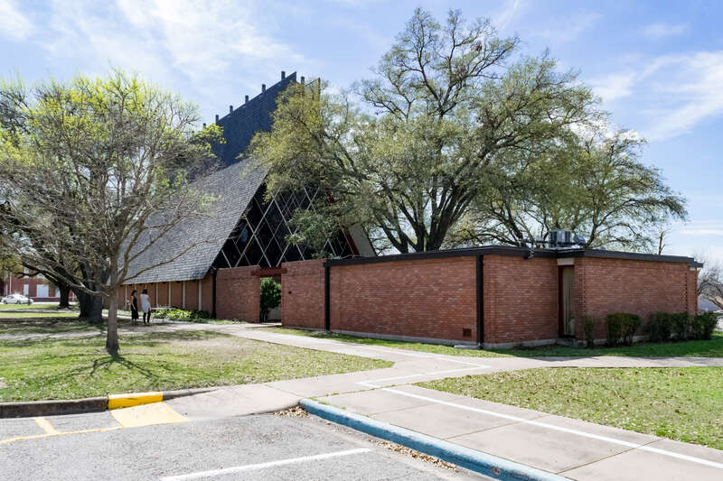 Exterior of NRHP item All Faiths Chapel, in 2018. 