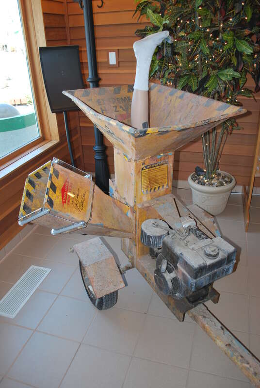 The woodchipper from the film Fargo, displayed at the Fargo Moorhead Visitor Center, Fargo, North Dakota.