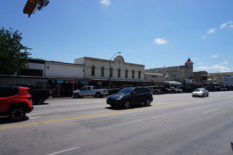 East Main Street in Fredericksburg, Texas (United States).