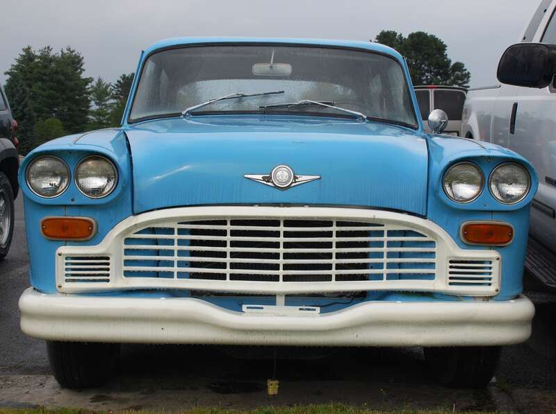 National Radio Astronomy Observatory in Green Bank, West Virginia uses a fleet of old (no computer) diesel (no spark-plugs) cars and trucks for the site maintenance to minimize radio pollution around the telescopes. This Checker Marathon is part of
