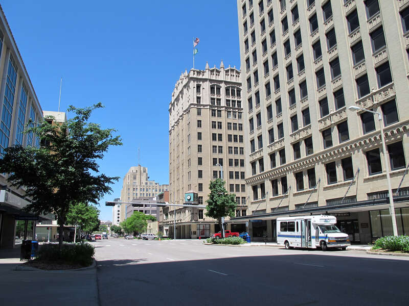 S. 13th Street at alleyway south of &quot;N&quot; St., looking north in downtown Lincoln, Nebraska.