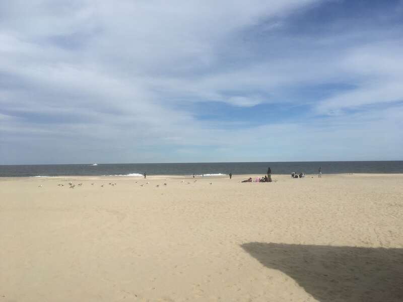 A view of the beach in Point Pleasant Beach, New Jersey north of Jenkinson's Aquarium