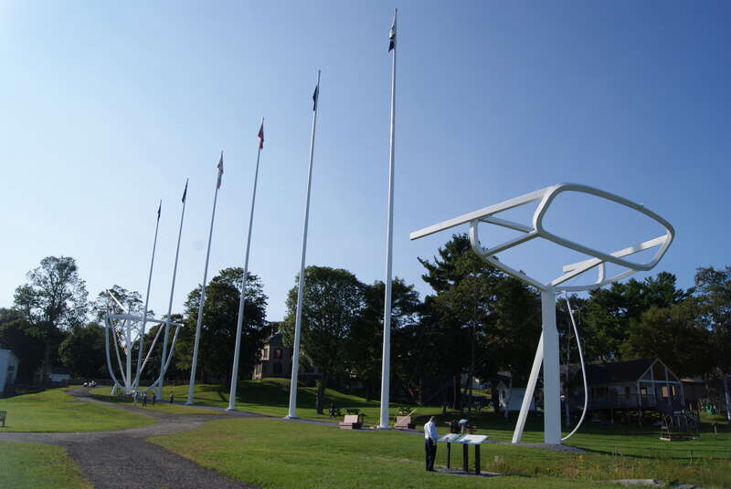 A sculpture depicting the Wyoming at the Maine Maritime Museum in Bath, Maine, USA.